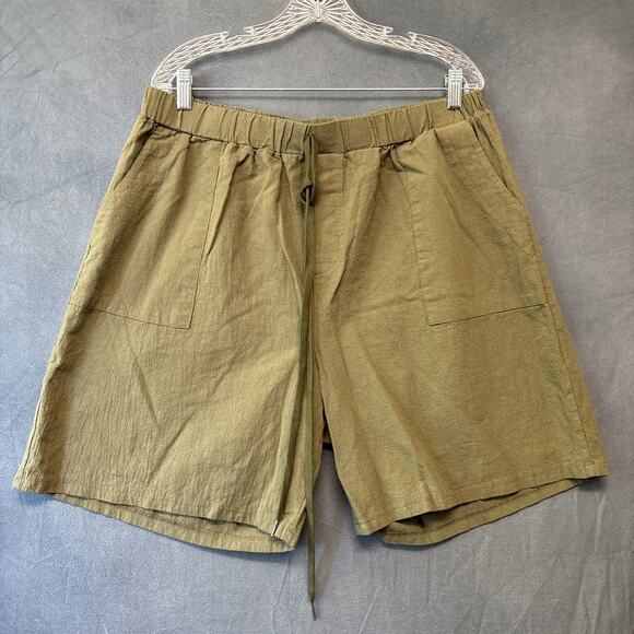Shein Curve Women's Army Green Pull On Shorts Mom High Waist Casual Size 2XL - Picture 1 of 10